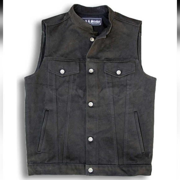 Crank and Stroker Preacher Denim Motorcycle Vest L - Picture 2 of 10